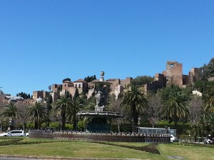 View of Gibralfaro walking towards the city